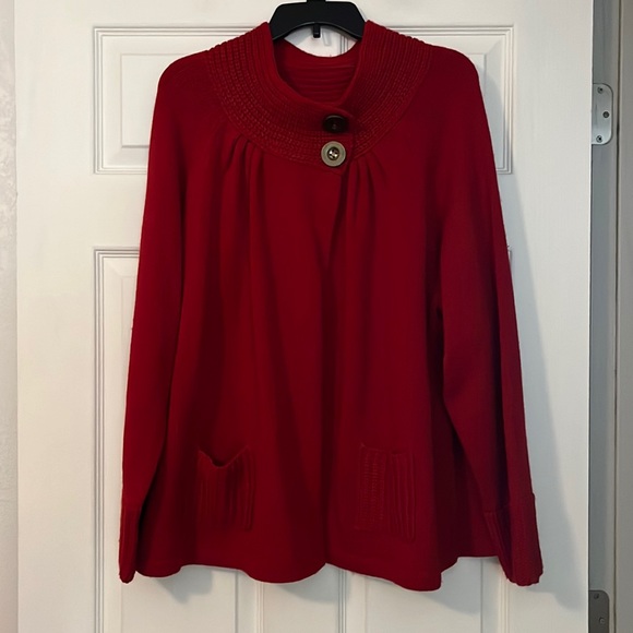 WOMEN’S PLUS SIZE RED SWEATER : SIZE 3X - Picture 1 of 4
